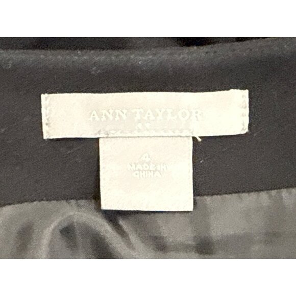 Ann Taylor Black Pencil Skirt With White Stitching Size 4 - Picture 5 of 7